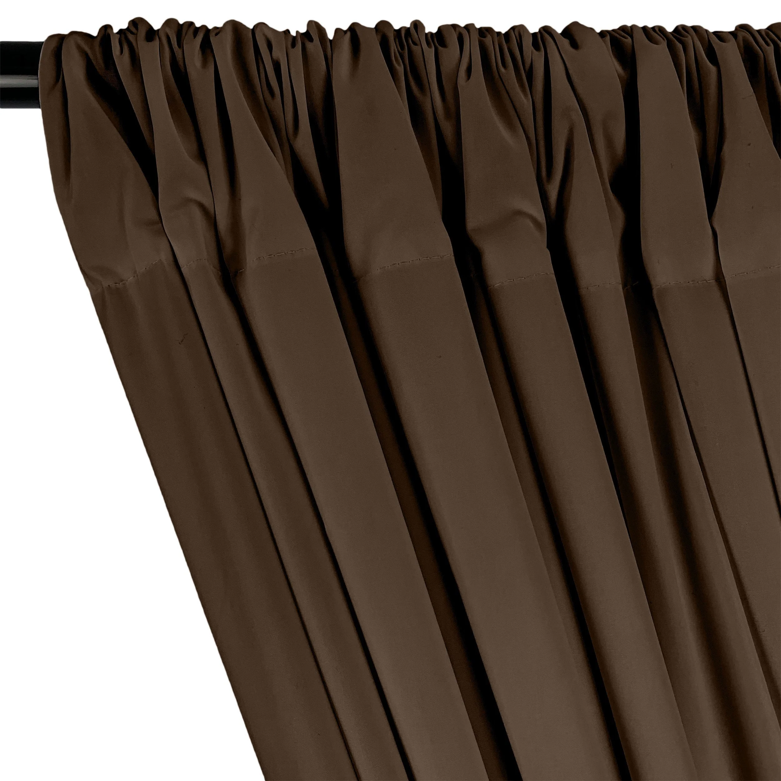 Cotton Polyester Broadcloth Rod Pocket Curtains - Brown - Image 2