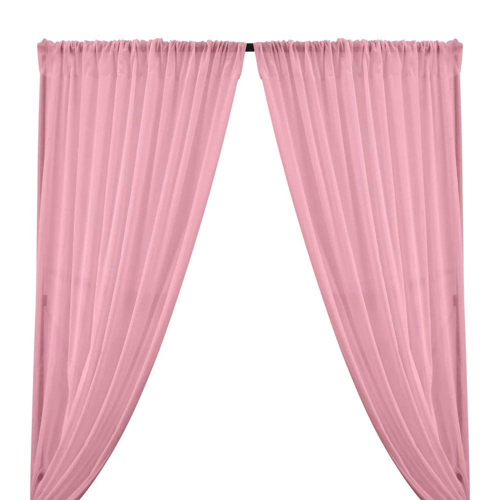 Cotton Voile Rod Pocket Curtains - Candy Pink