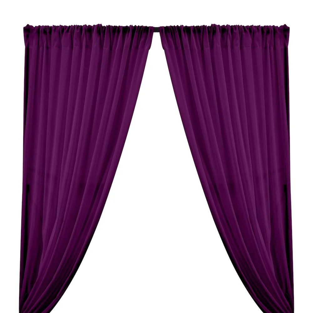 Cotton Voile Rod Pocket Curtains - Magenta