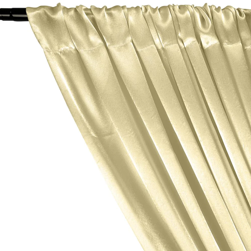 Crepe Back Satin Rod Pocket Curtains - Beige - Image 2