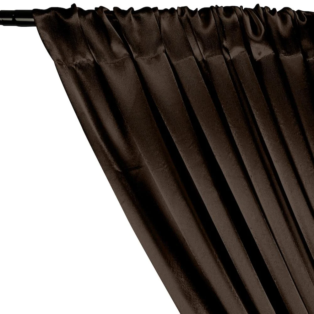 Crepe Back Satin Rod Pocket Curtains - Brown - Image 2