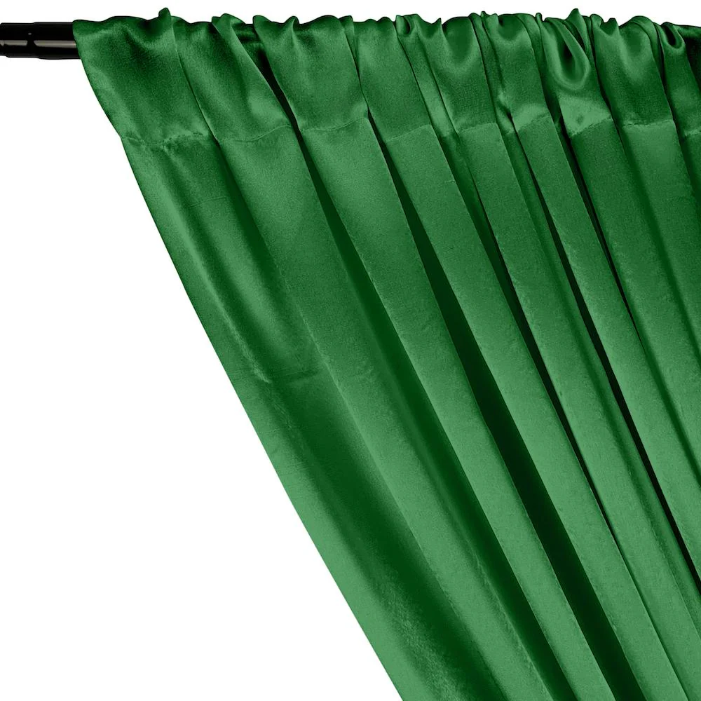 Crepe Back Satin Rod Pocket Curtains - Kelly Green - Image 2