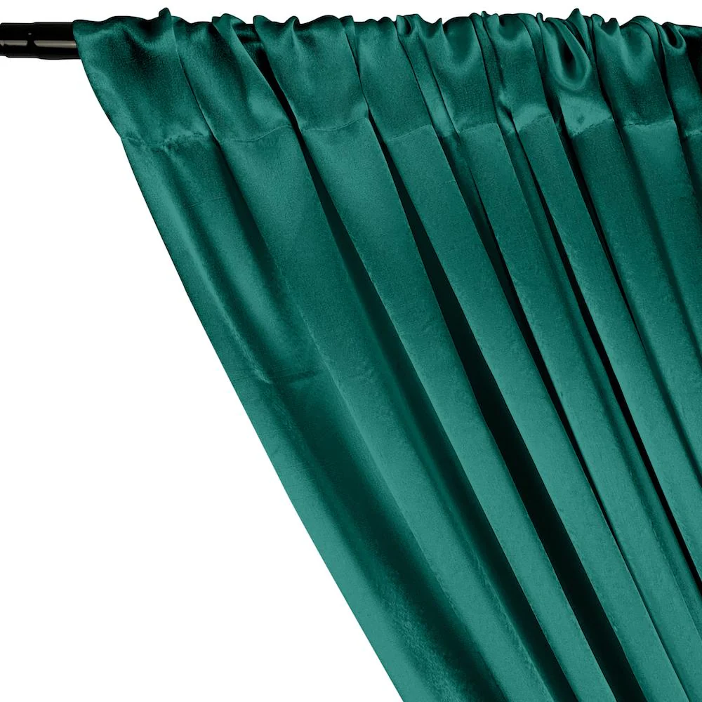 Crepe Back Satin Rod Pocket Curtains - Teal - Image 2