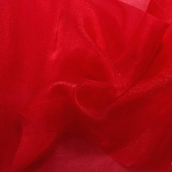Crystal Organza Rod Pocket Curtains - Red - Image 3