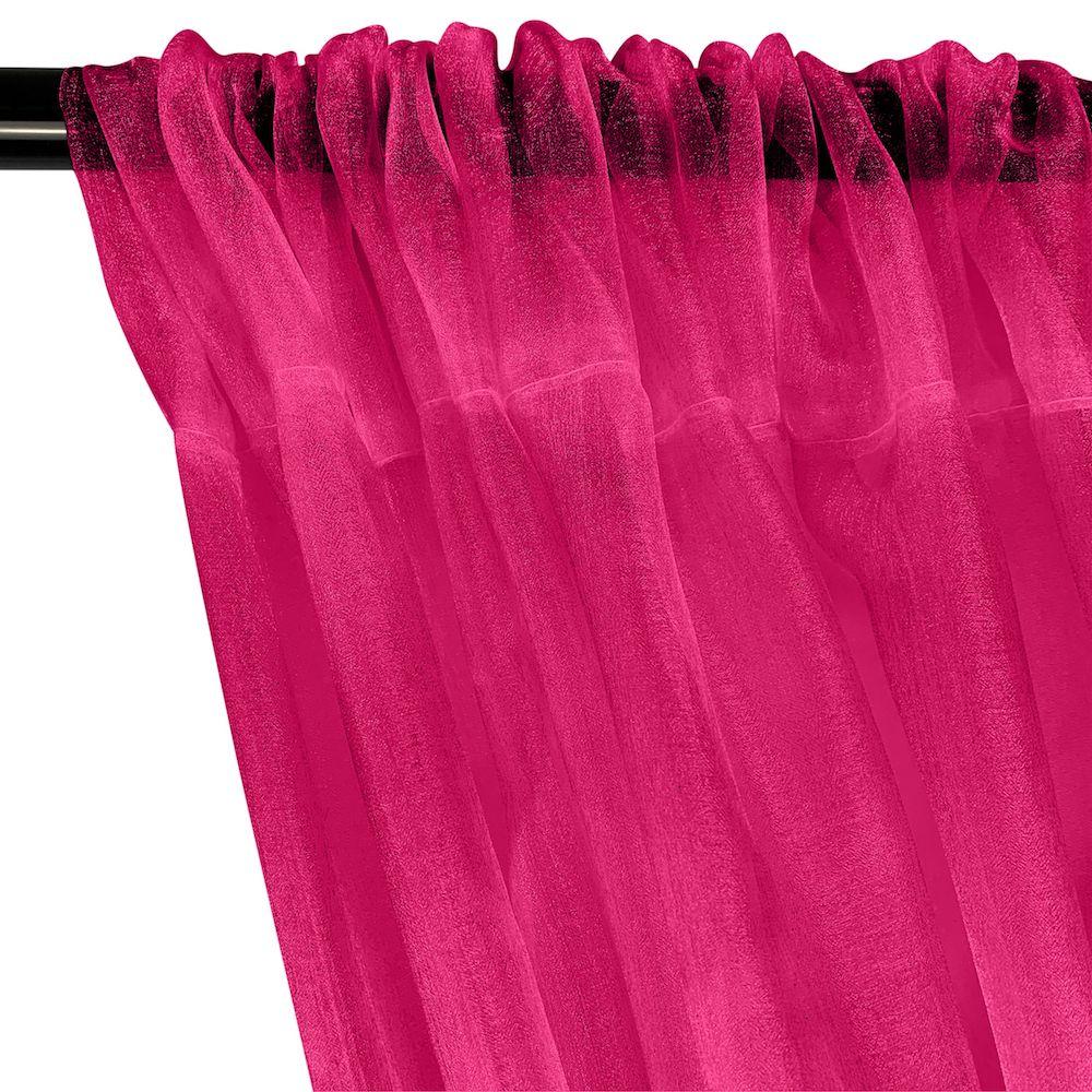 Crystal Organza Rod Pocket Curtains - Ruby - Image 2