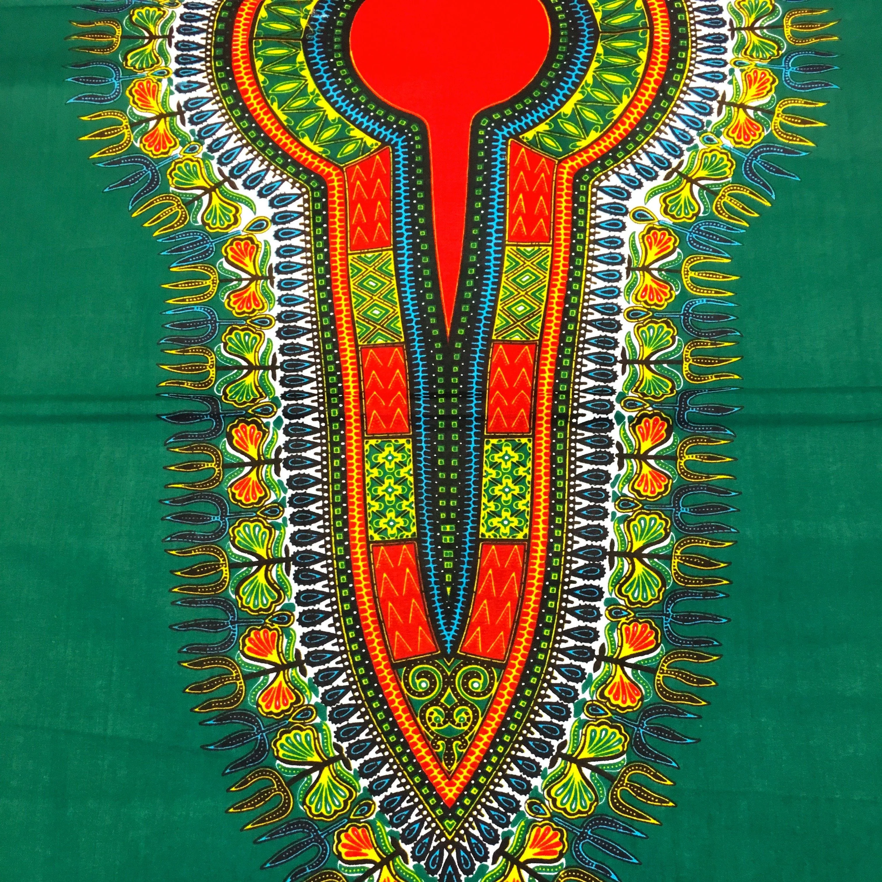 Dashiki Angelina African Print - Hunter Green - Image 2
