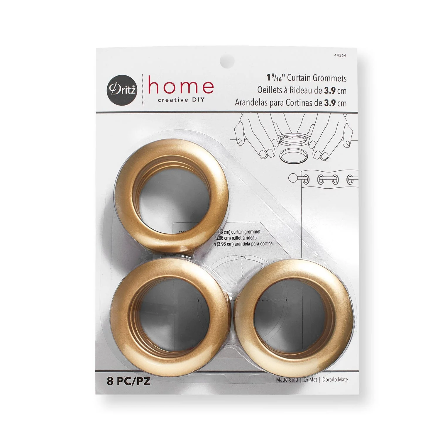 Dritz® Home 1-9/16 Inch Curtain Grommets (8 Pack) - Image 3