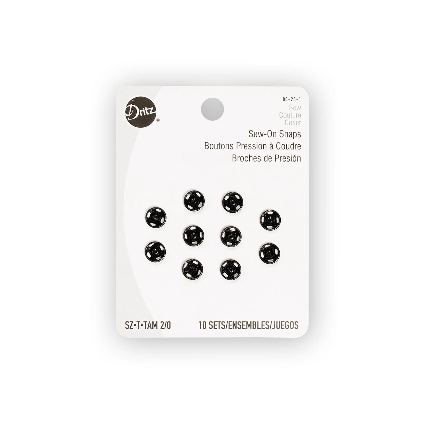 Dritz® Size 2/0 (8mm) Sew-On Snaps - 10 Pack - Image 3