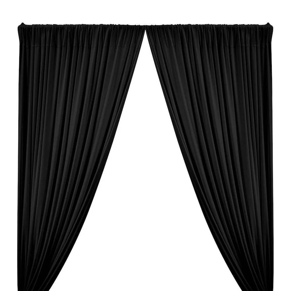 DTY Double-Sided Brushed Rod Pocket Curtains - Black