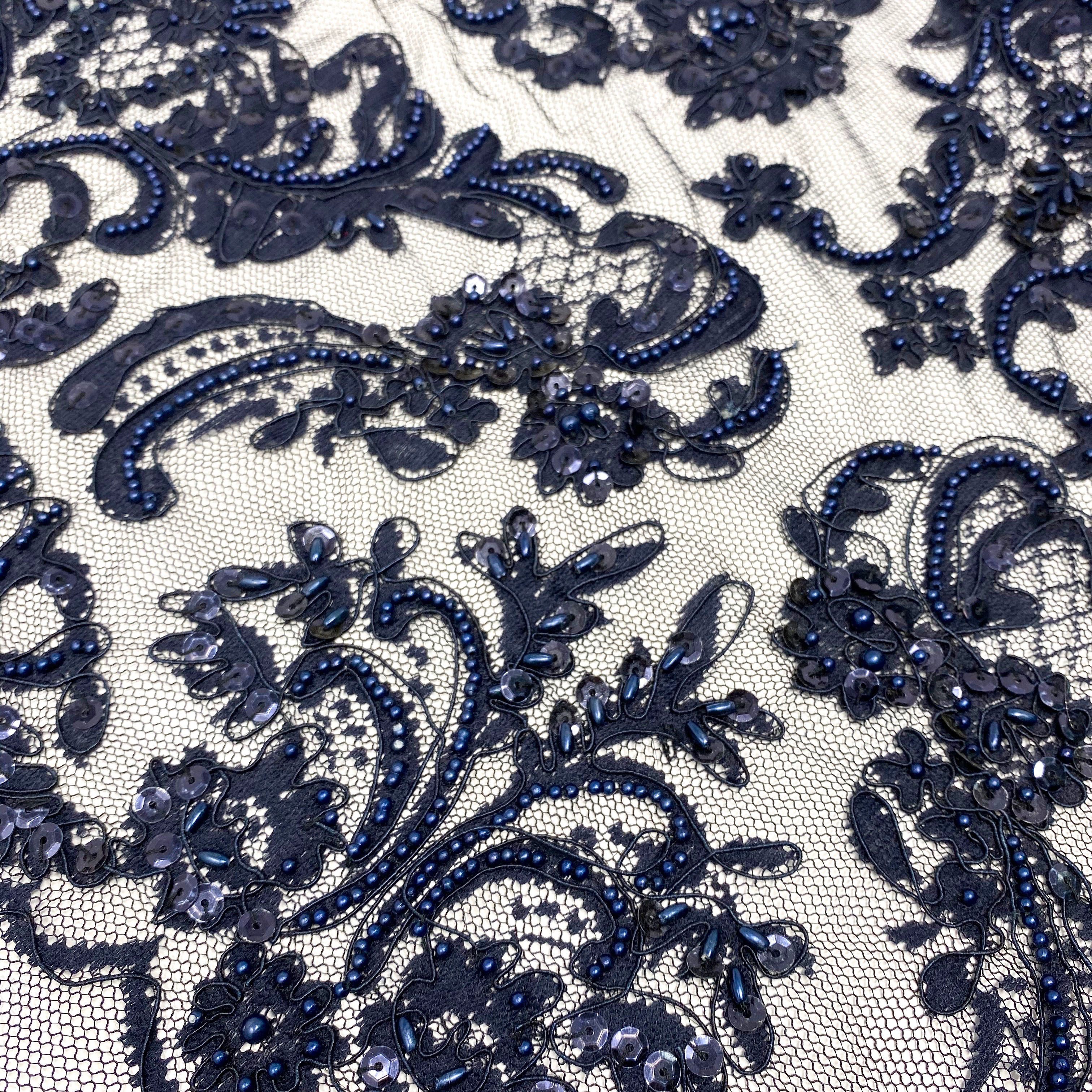 Empire Beaded Bridal Sequins on Mesh - Image 24
