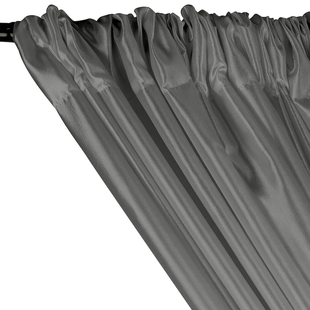 Extra Wide Nylon Taffeta Rod Pocket Curtains - Grey - Image 2