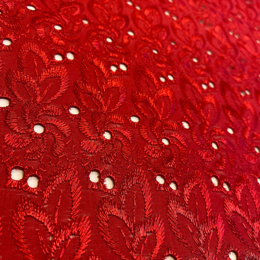 Eyelet Floral Embroidery Fabric - Image 12
