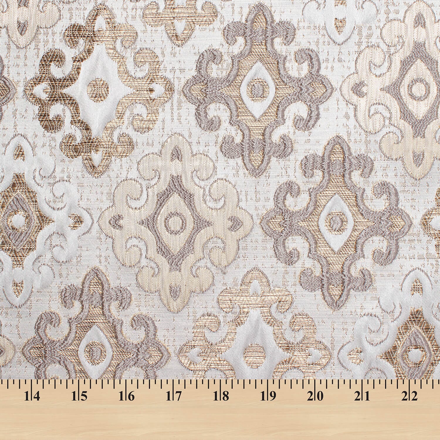 Fleury Cross Extra Wide Two Tone Crinkle Metallic Damask Jacquard - Image 13