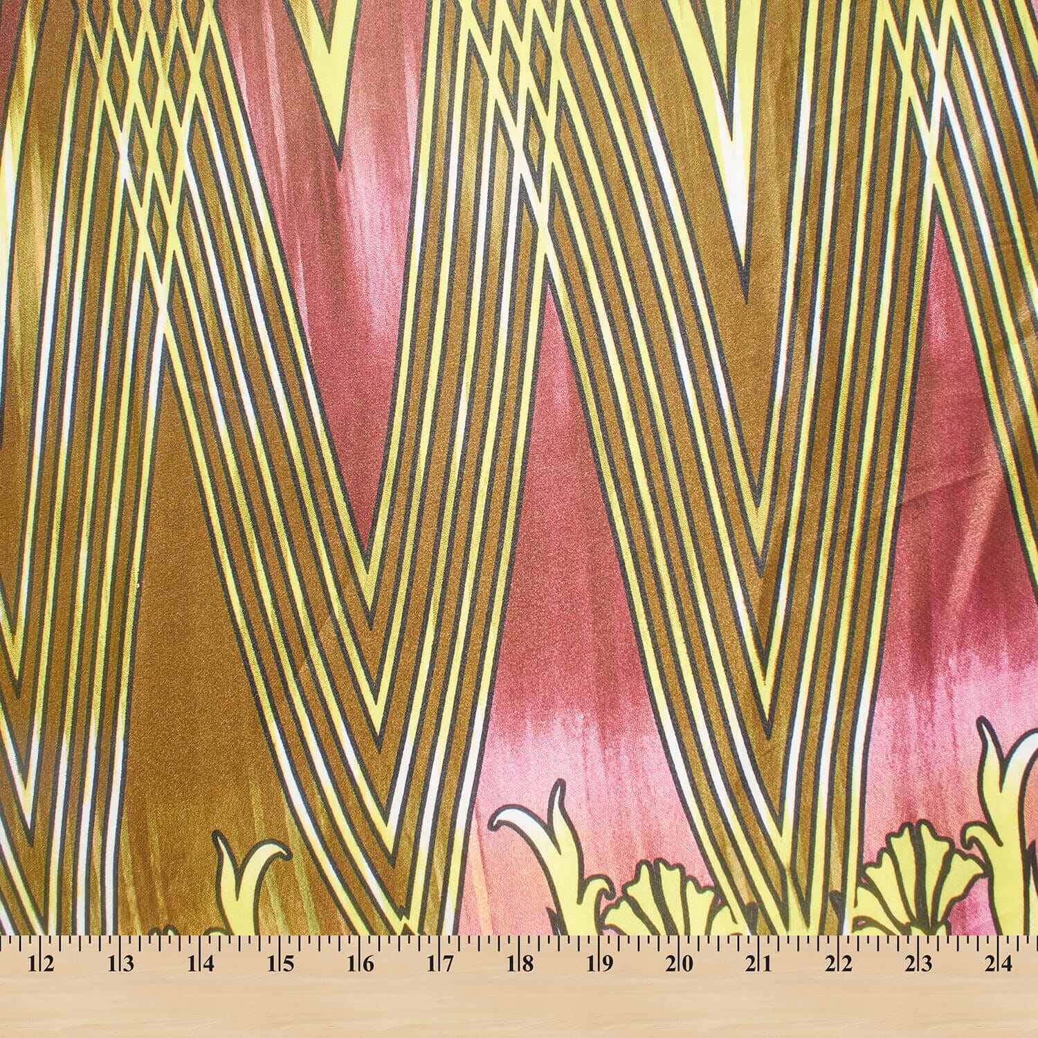 Floral Bloom Striped Geometric Printed Polyester Charmeuse Satin - Image 3
