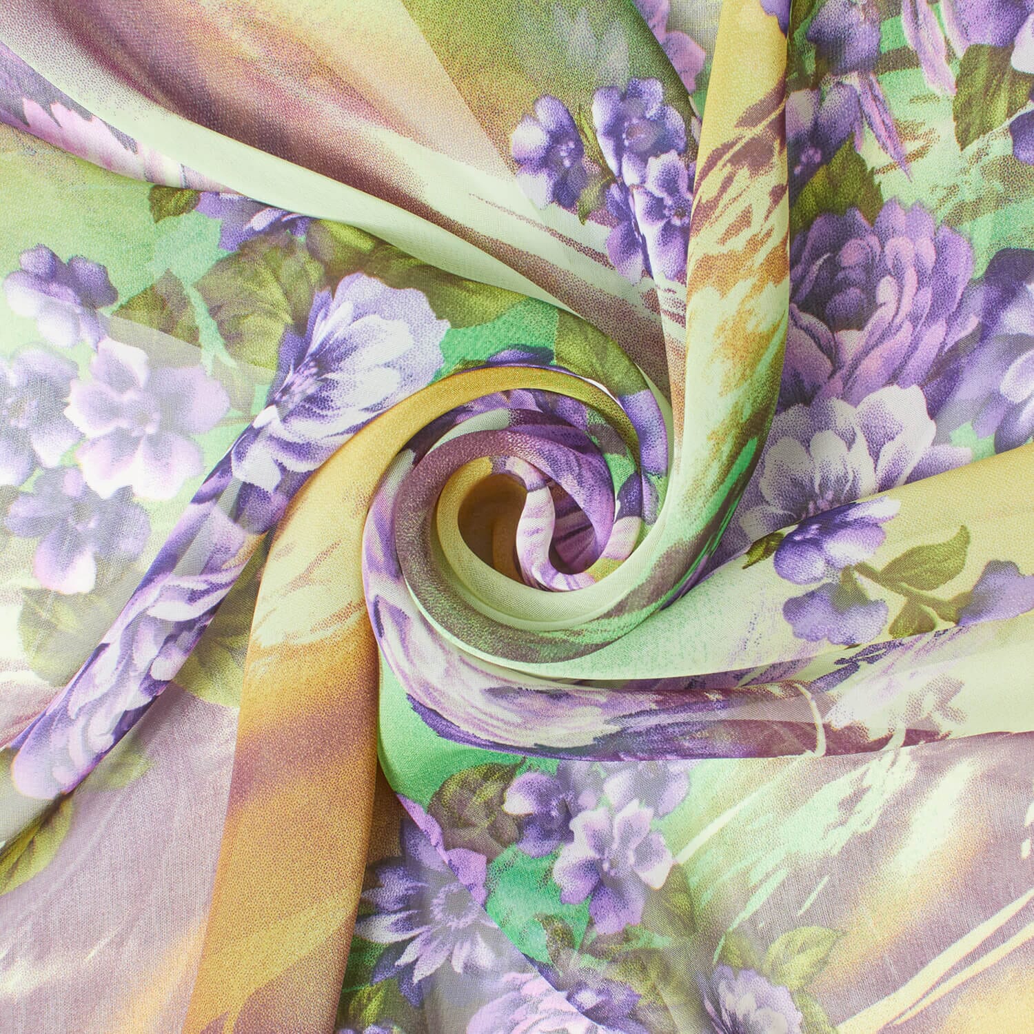 Floral Bouquet Swirl Printed Chiffon - Image 2