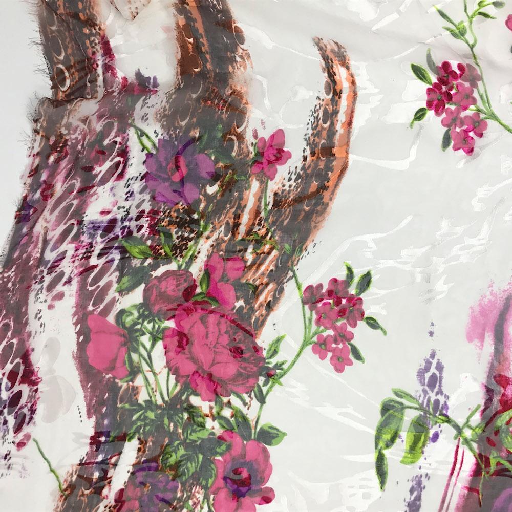 Floral Burnout Printed Silk Chiffon - Image 9