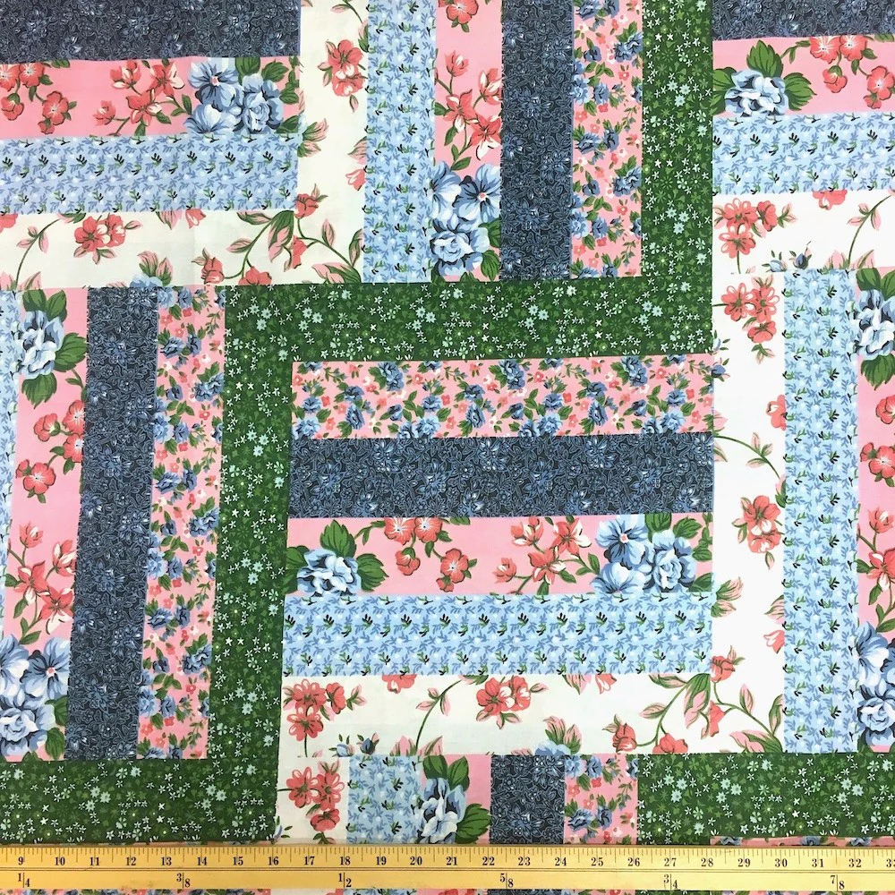 Floral Quilt Patch Pink Print Sheeting
