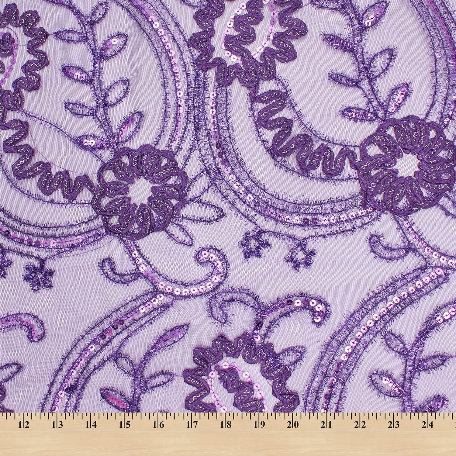 Floral Sequin Embroidery On Mesh - Image 3