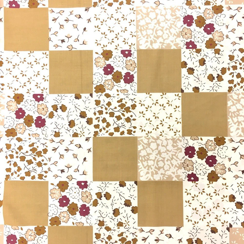 Flower Boxes Patch Tan Print Sheeting - Image 2
