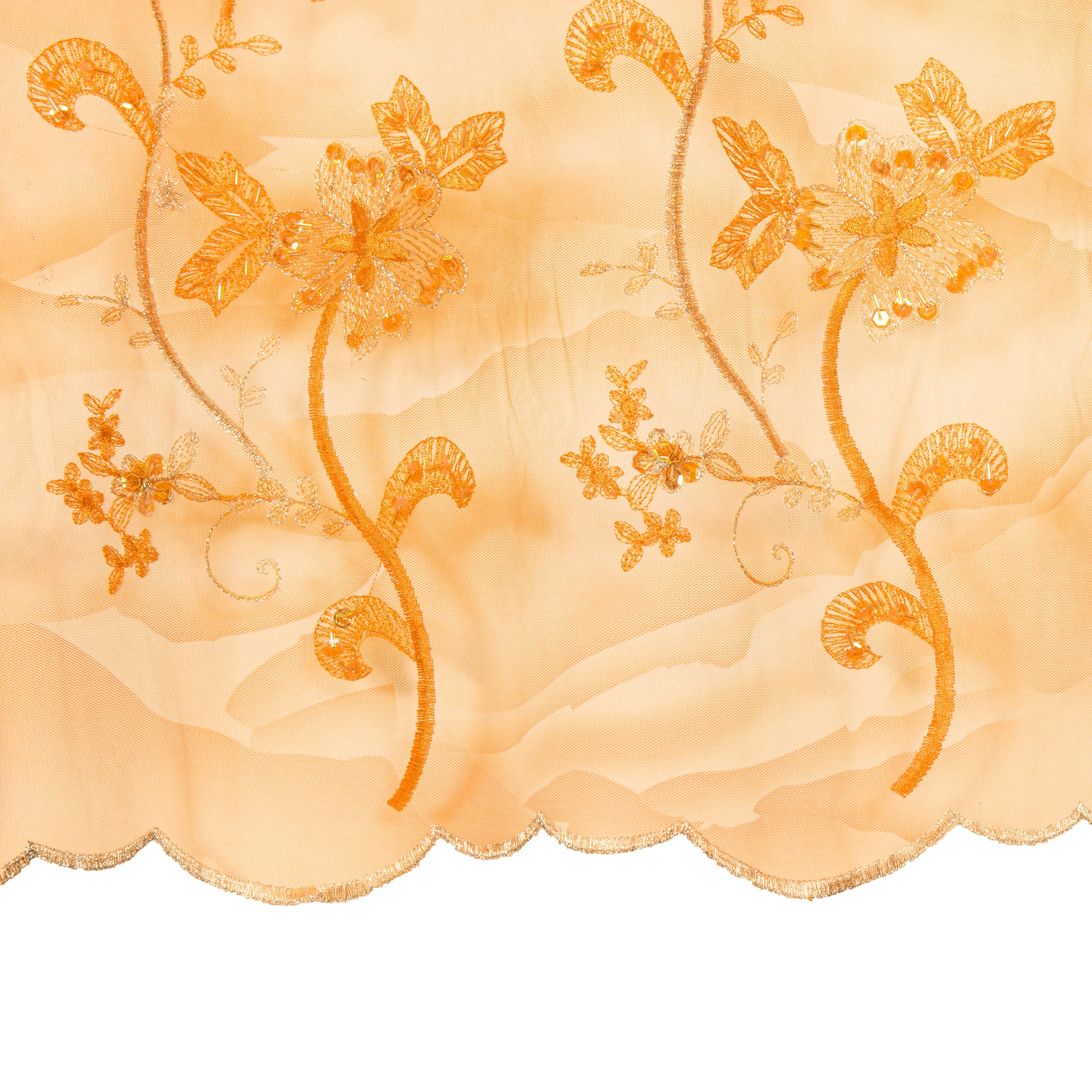 Forget-Me-Knot Floral Sequin Embroidery On Mesh - Image 6