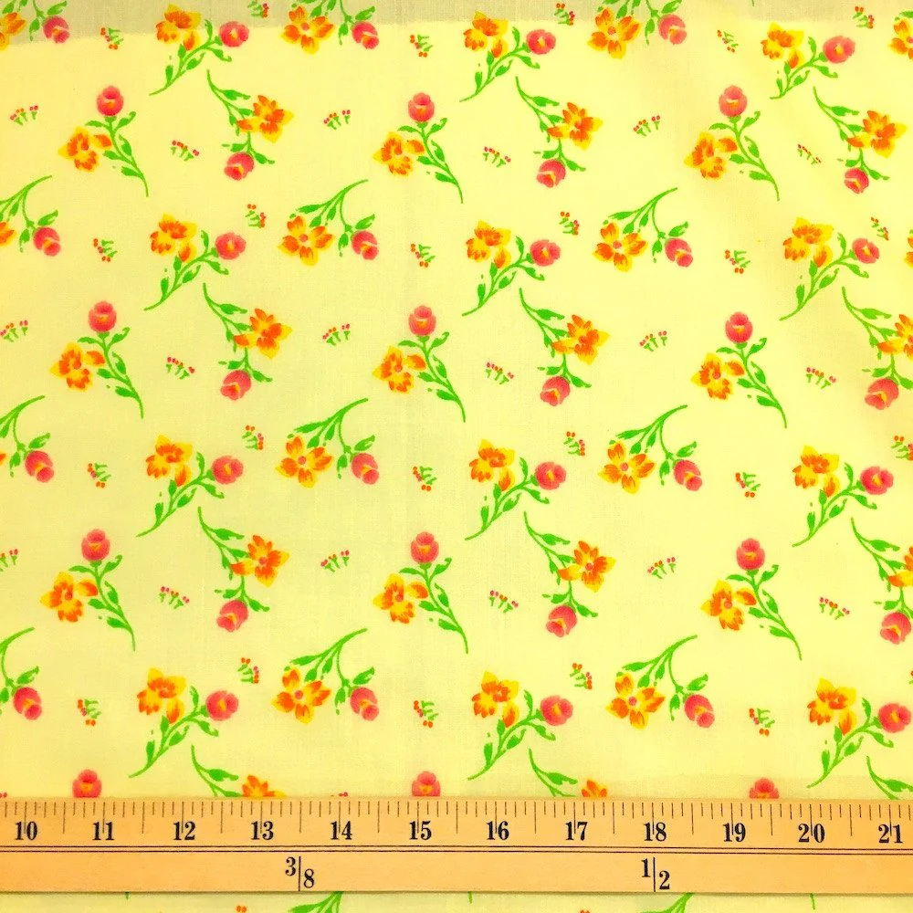 Freesia Yellow Print Broadcloth