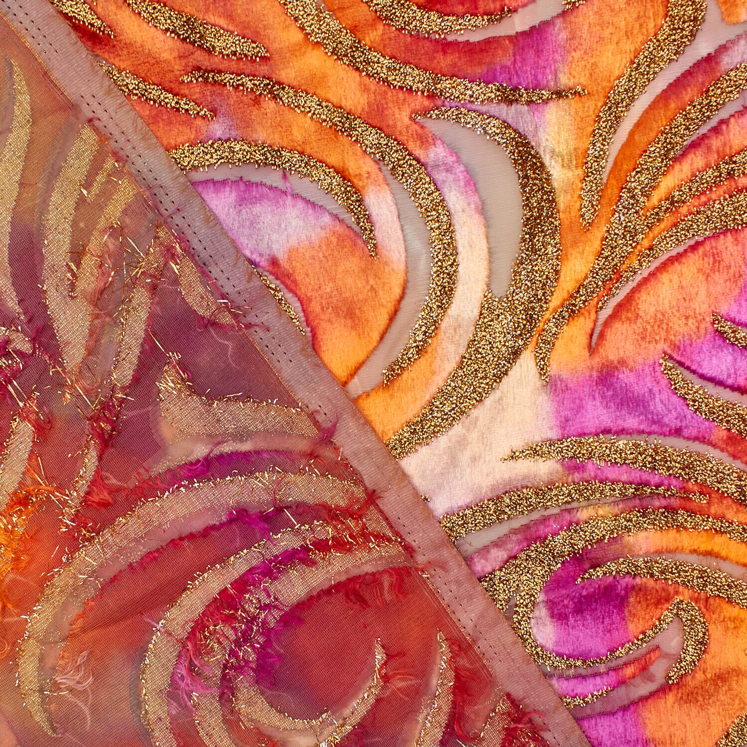 Geometric Metallic Velvet Burnout On Mesh - Image 12