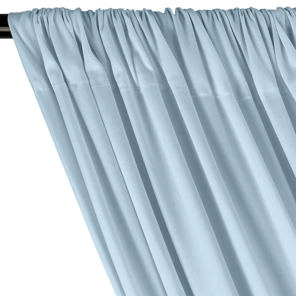 Interlock Knit Rod Pocket Curtains - Baby Blue - Image 2