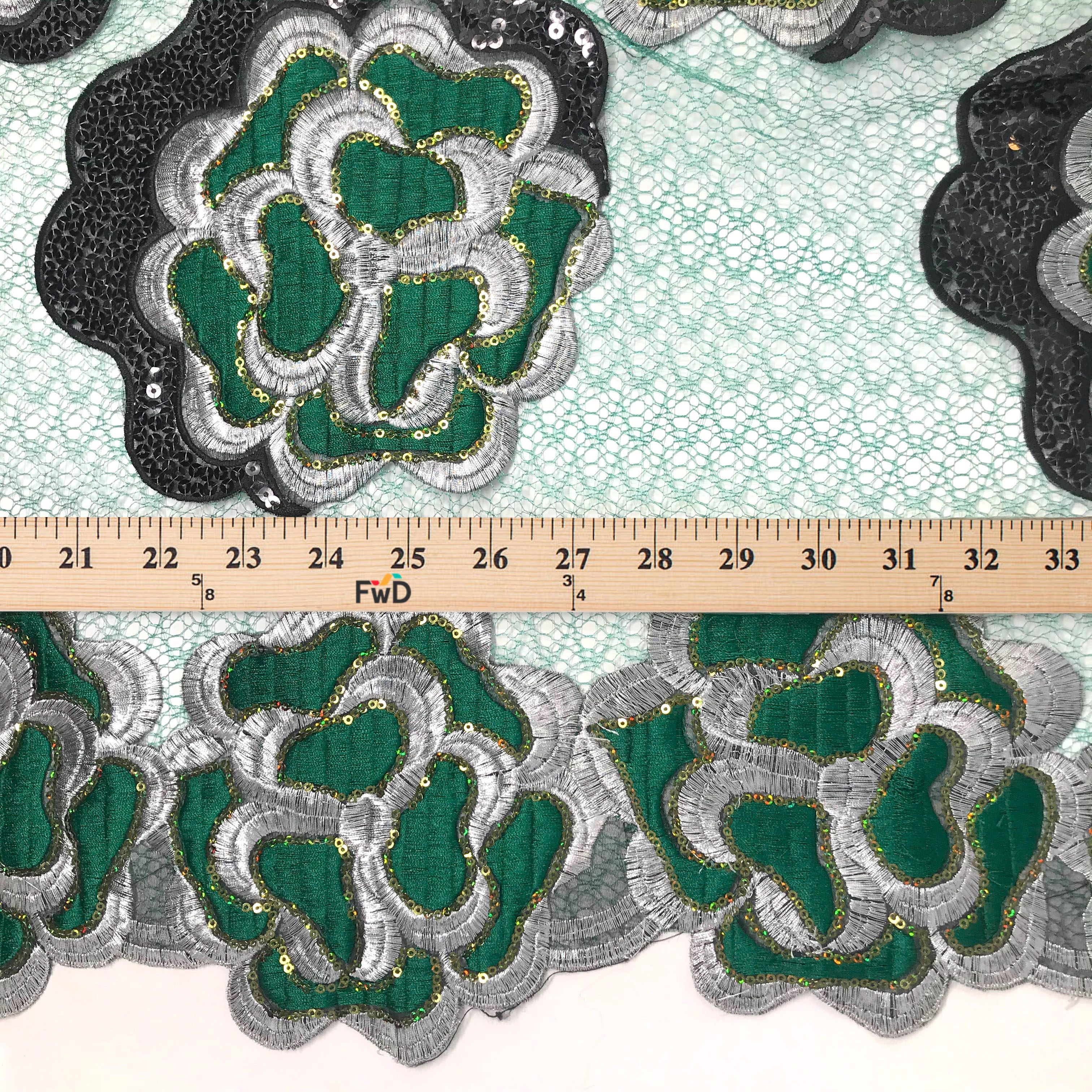 Iris Floral Patch Embroidered Chemical Lace - Image 4