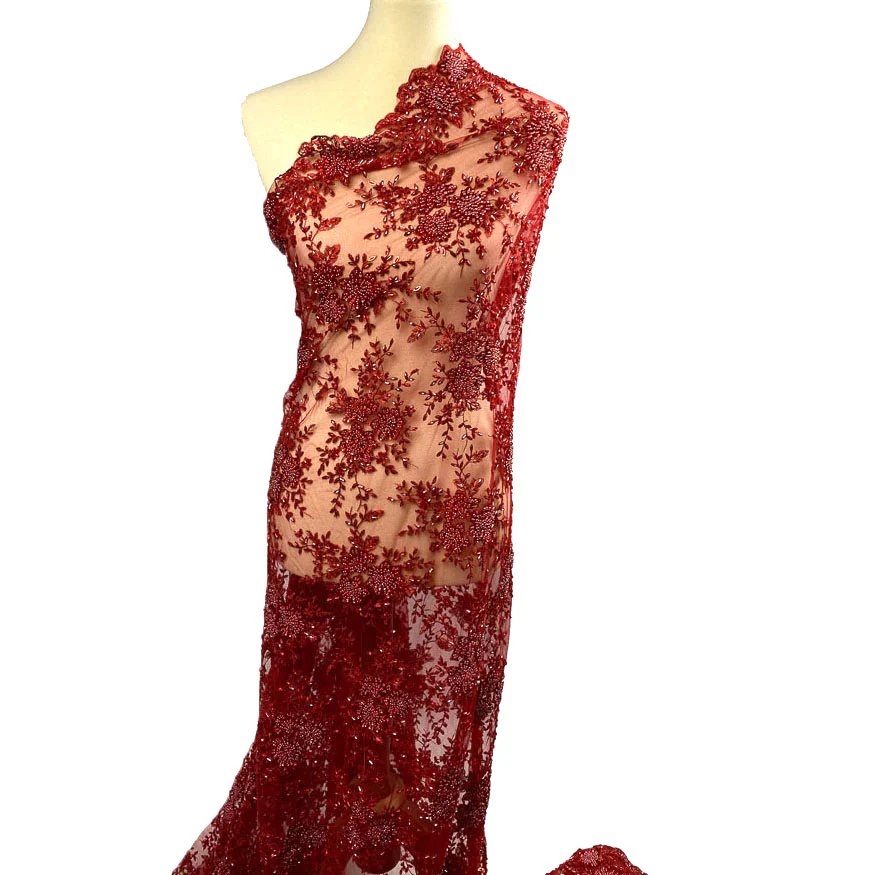 Ivy Bridal Lace Beaded Fabric - Image 46