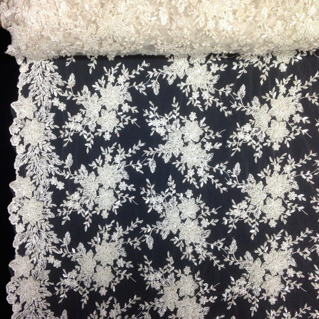 Ivy Bridal Lace Beaded Fabric - Image 8