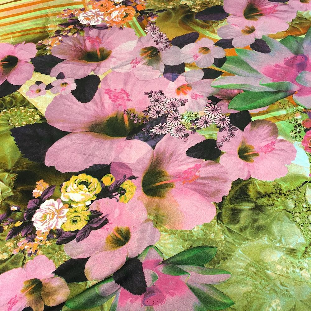 Jennifer Green Stripe Printed Charmeuse - Image 3