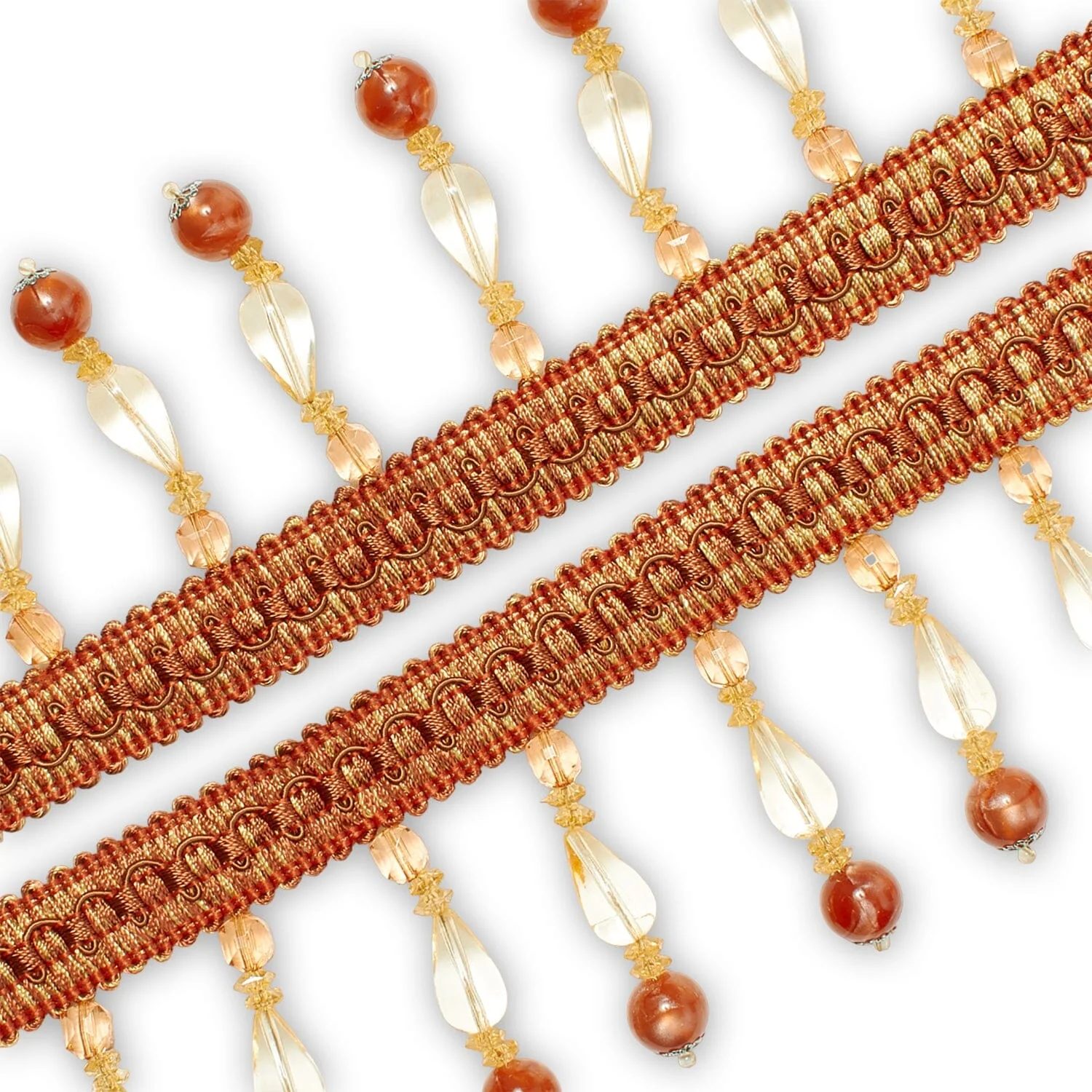 Large Teardrop Beaded Rhinestone Tassel Fringe Trim - Image 3