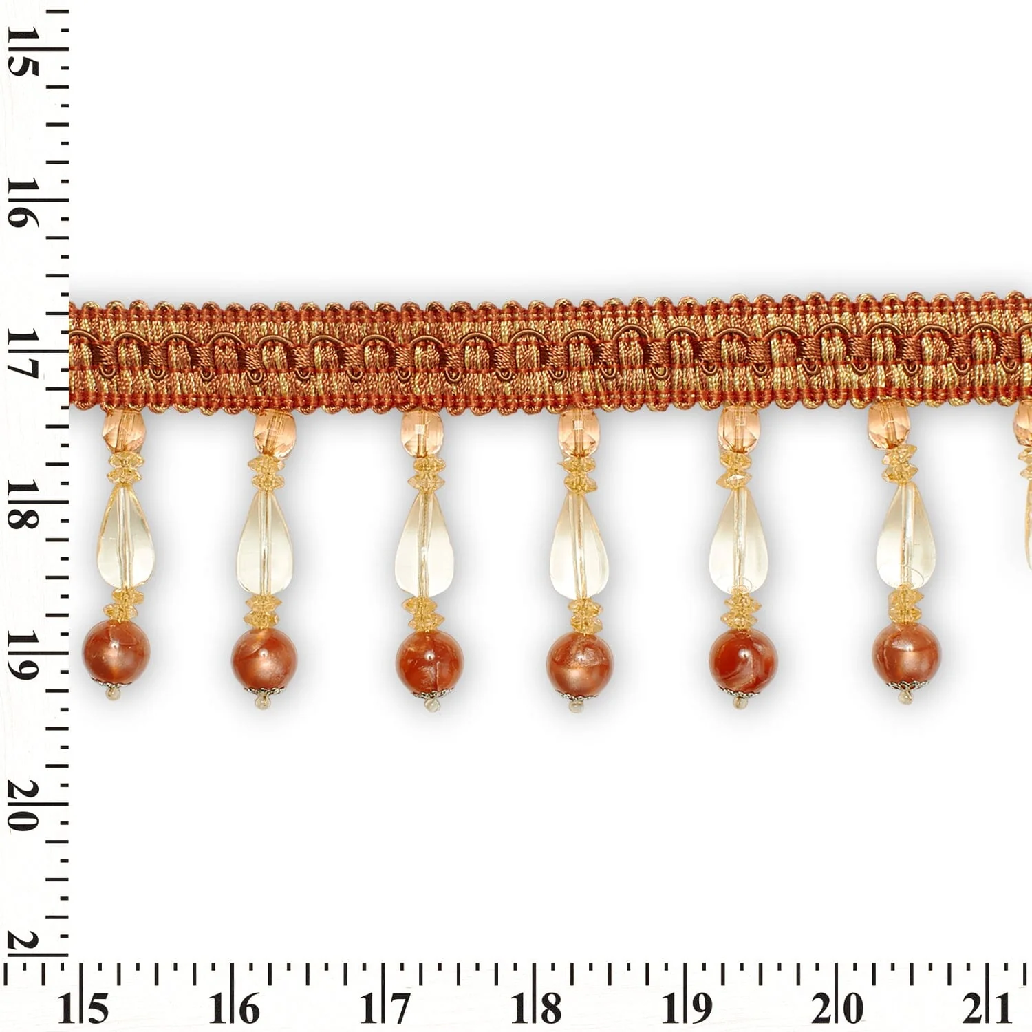 Large Teardrop Beaded Rhinestone Tassel Fringe Trim - Image 4