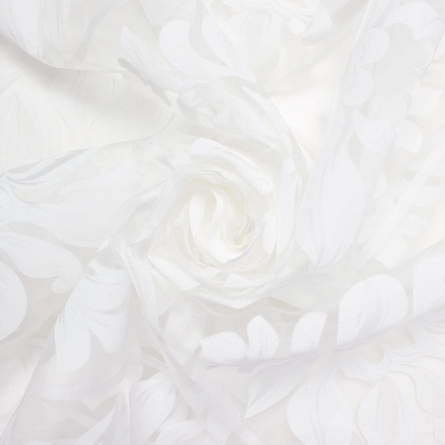 Leafy Bloom Extra Wide Burnout Polyester Rayon Damask Jacquard On Voile - Image 3