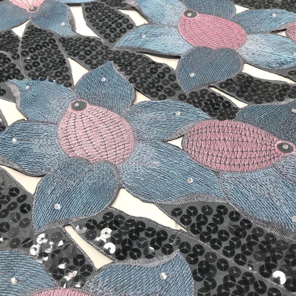 Lotus Embroidery w/ Rhinestones & Sequins - Image 9