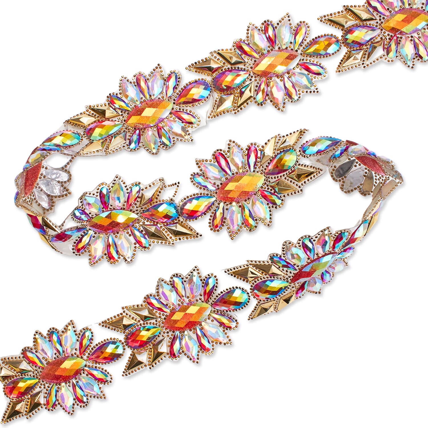 Marquise Resin Rhinestone Iron On Trim - Image 3