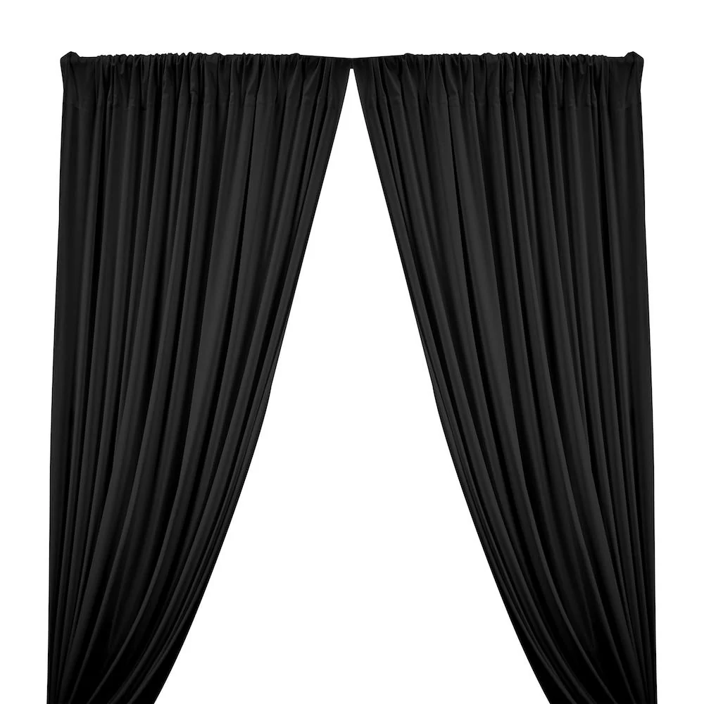 Matte Milliskin Rod Pocket Curtains - Black