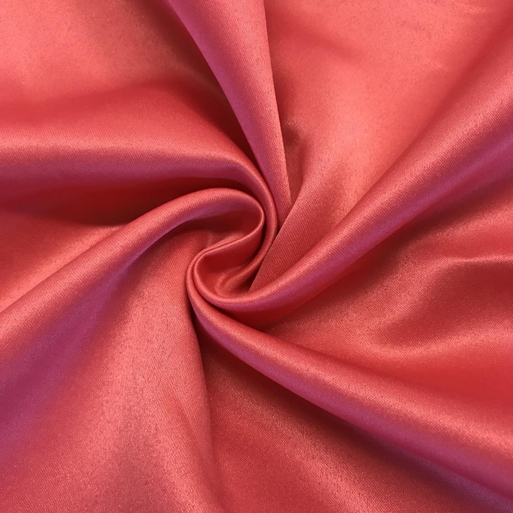 Matte Satin (Peau de Soie) Rod Pocket Curtains - Coral - Image 3