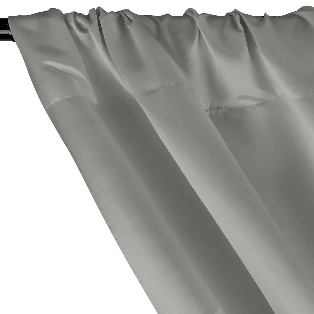 Matte Satin (Peau de Soie) Rod Pocket Curtains - Grey - Image 2