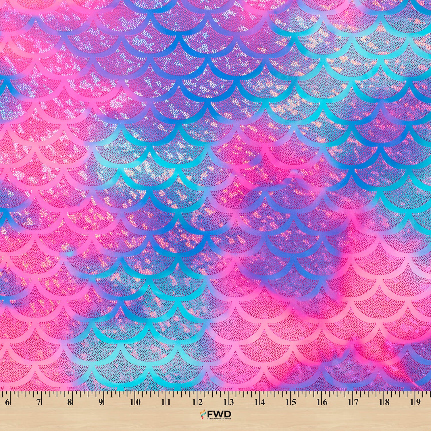 Mermaid Scale Hologram Tricot Foil Fabric - Image 13
