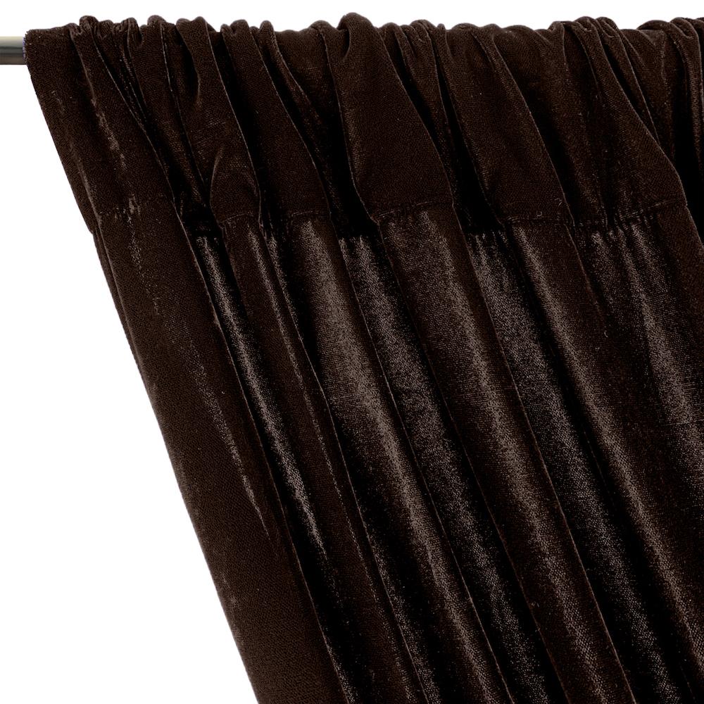 Micro Velvet Rod Pocket Curtains - Brown - Image 2