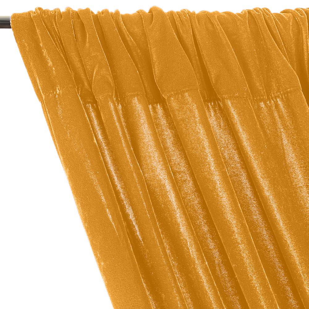 Micro Velvet Rod Pocket Curtains - Yellow - Image 2