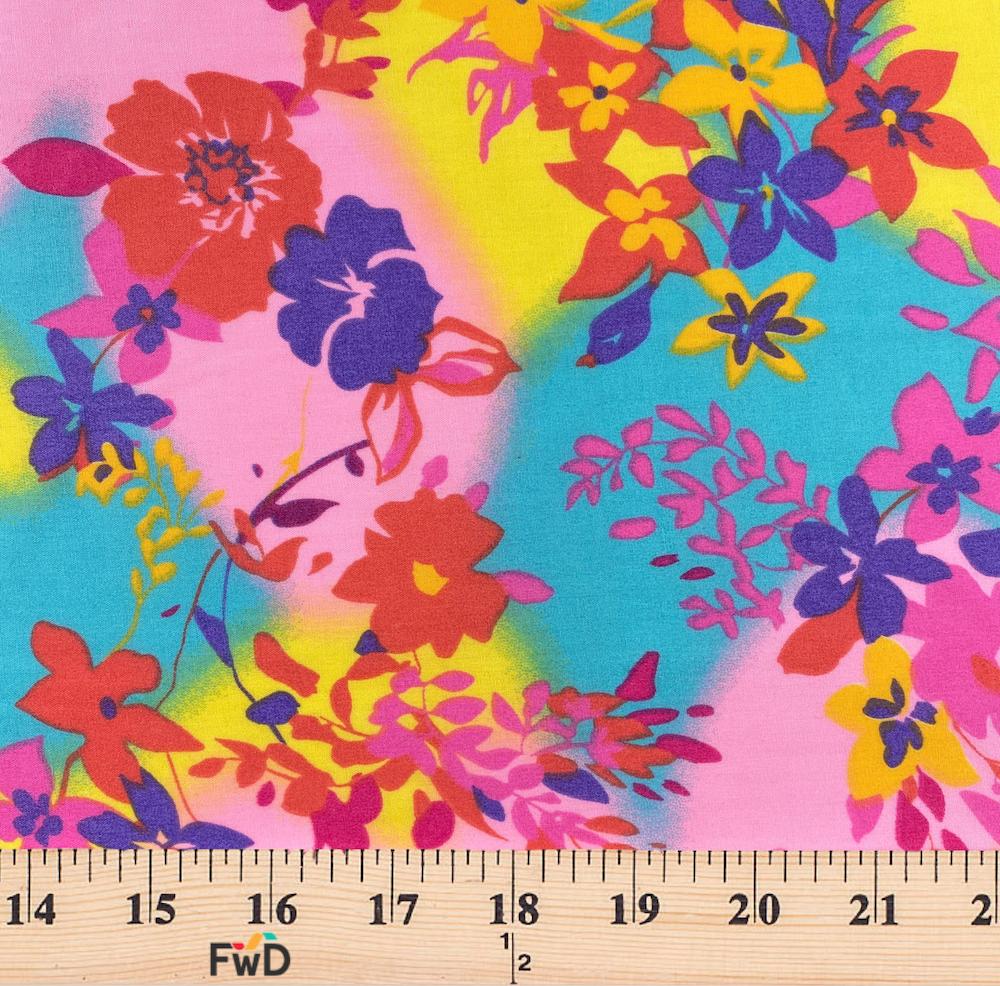 Multi-Color Tie-Dye Garden Print Broadcloth - Image 3