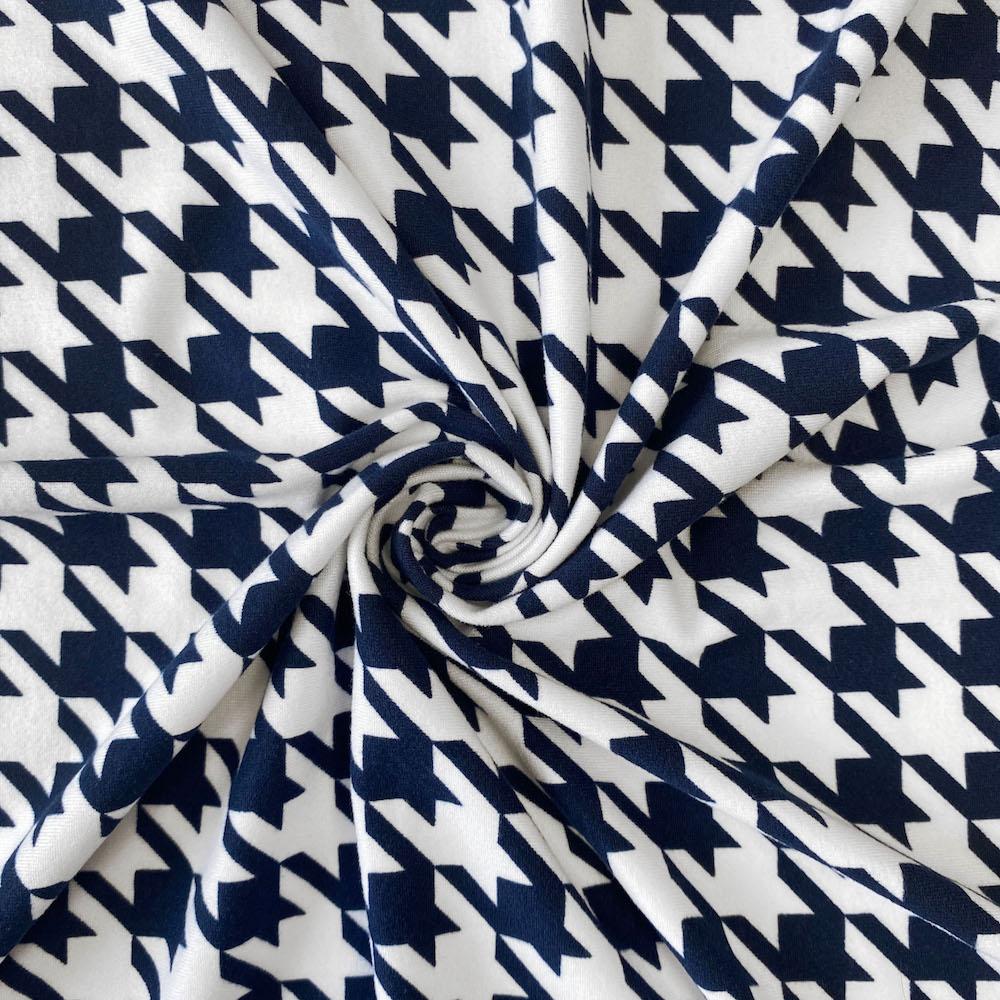 Navy Houndstooth Print DTY Brushed (10-6) - Image 2