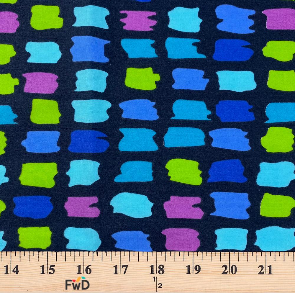Navy Puzzle Piece Print Broadcloth - Image 3