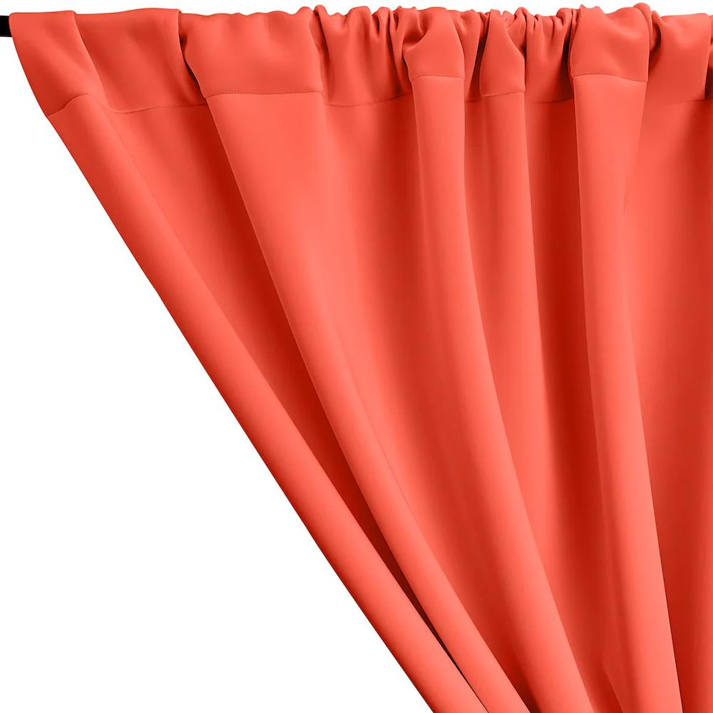 Neoprene Scuba Rod Pocket Curtains - Coral - Image 2