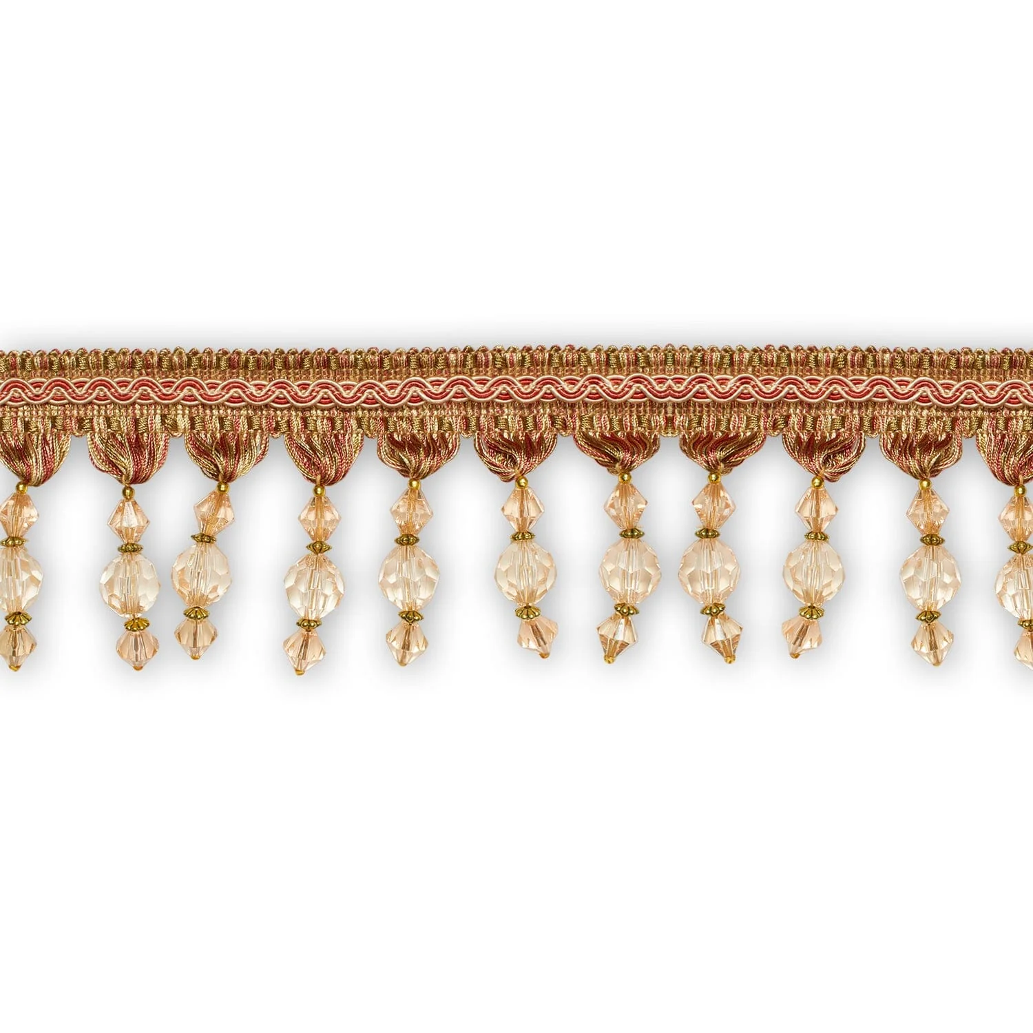 Ornamental Beaded Rhinestone Tassel Fringe Trim - Image 11
