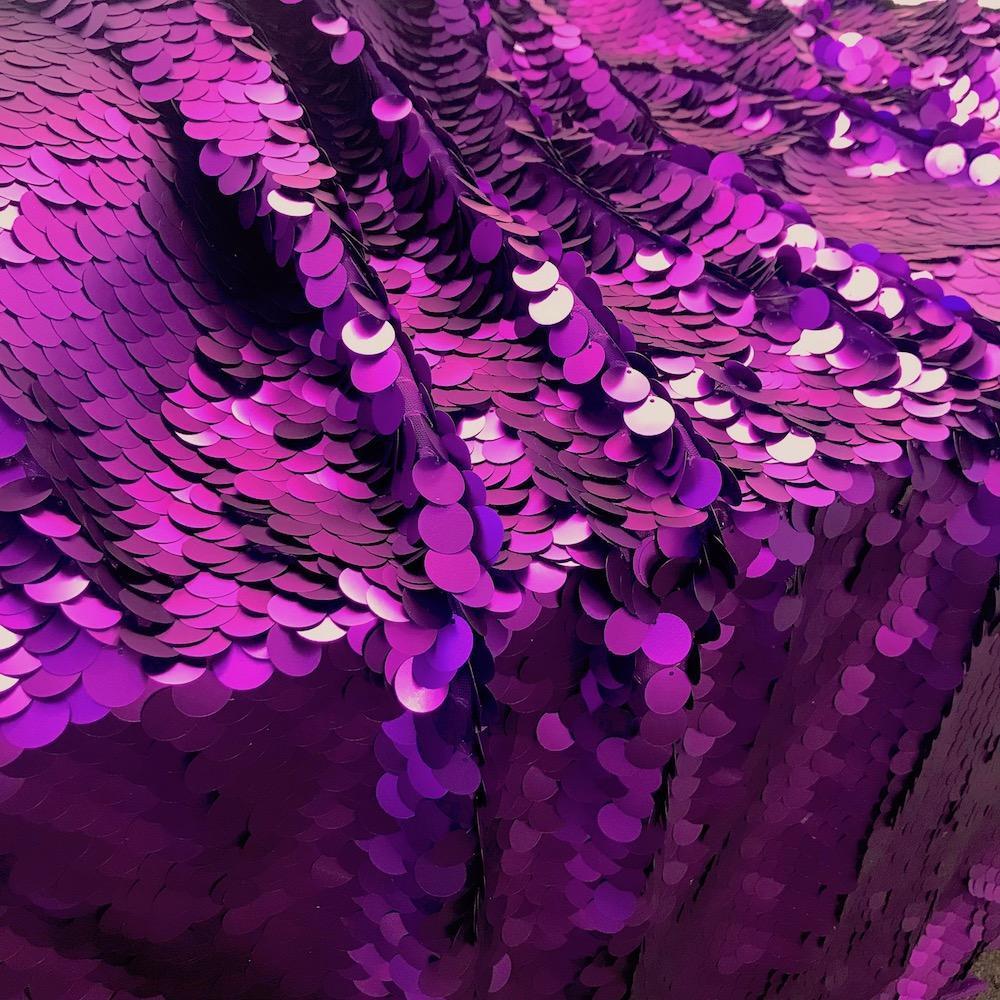 Paillette Circle Sequins Rod Pocket Curtains - Purple - Image 4