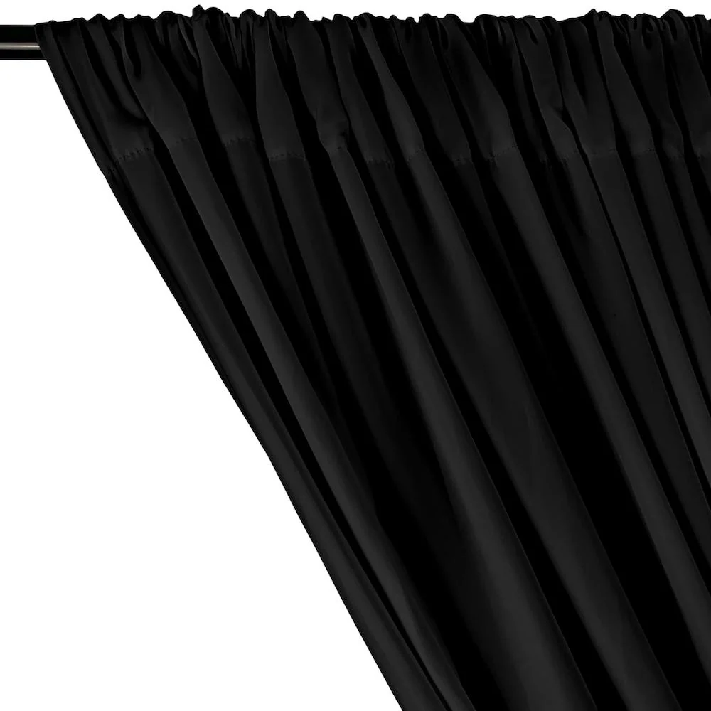 Peachskin Rod Pocket Curtains - Black - Image 2