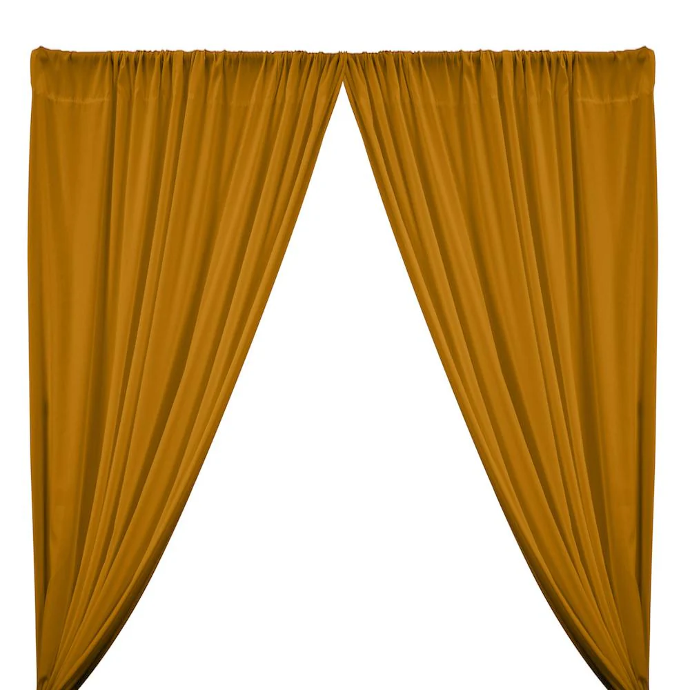 Peachskin Rod Pocket Curtains - Gold
